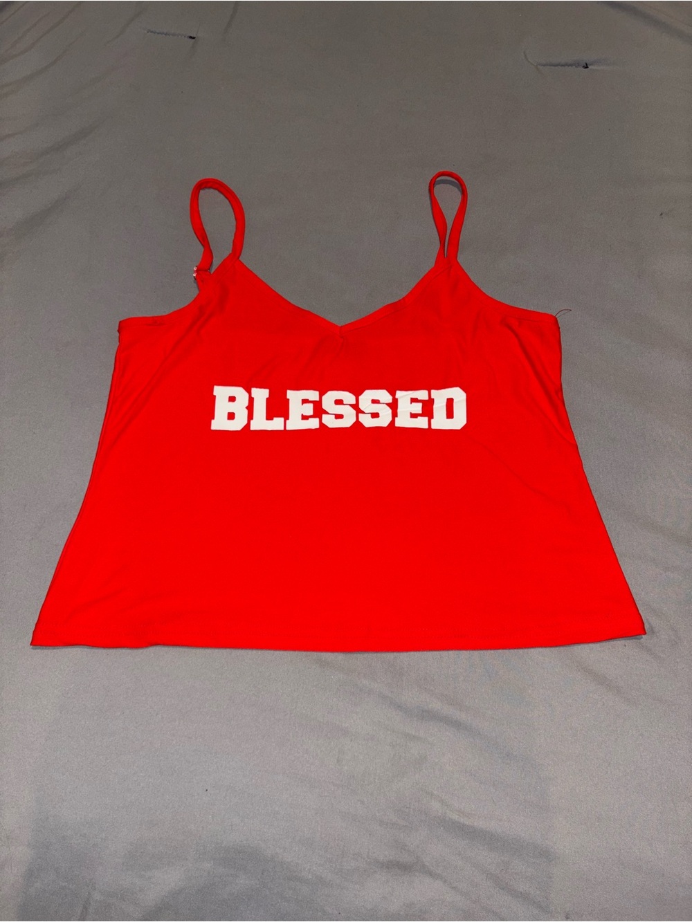 Blessed Red Spaghetti Strap Sleep Tank Top